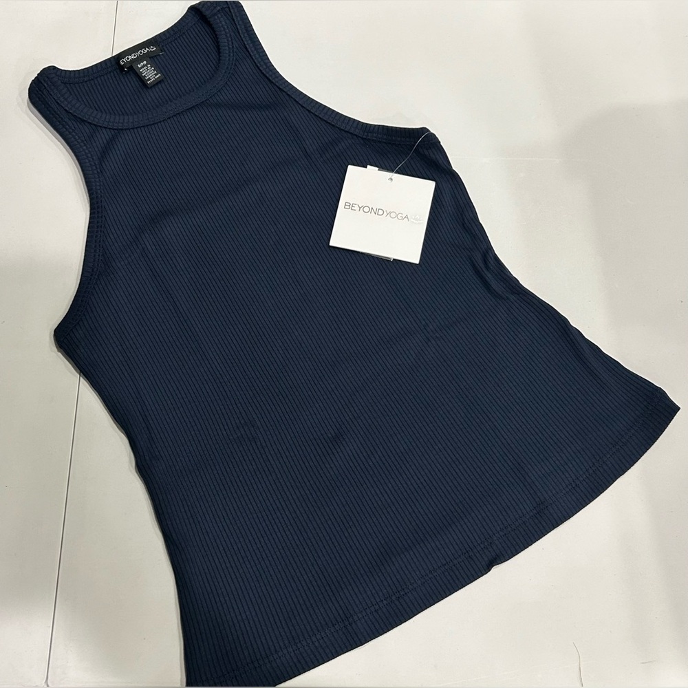 Beyond Yoga Women's XL Formation Tank Navy Blue NWT High Neckline